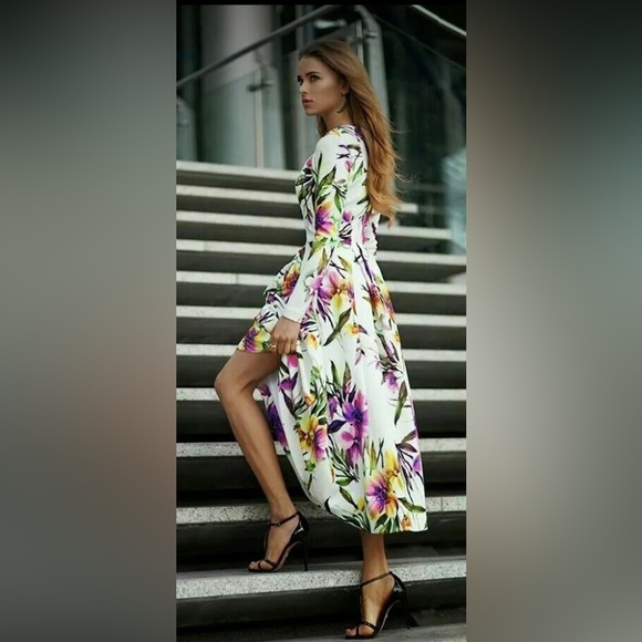 Midi dress white floral - Picture 2 of 10